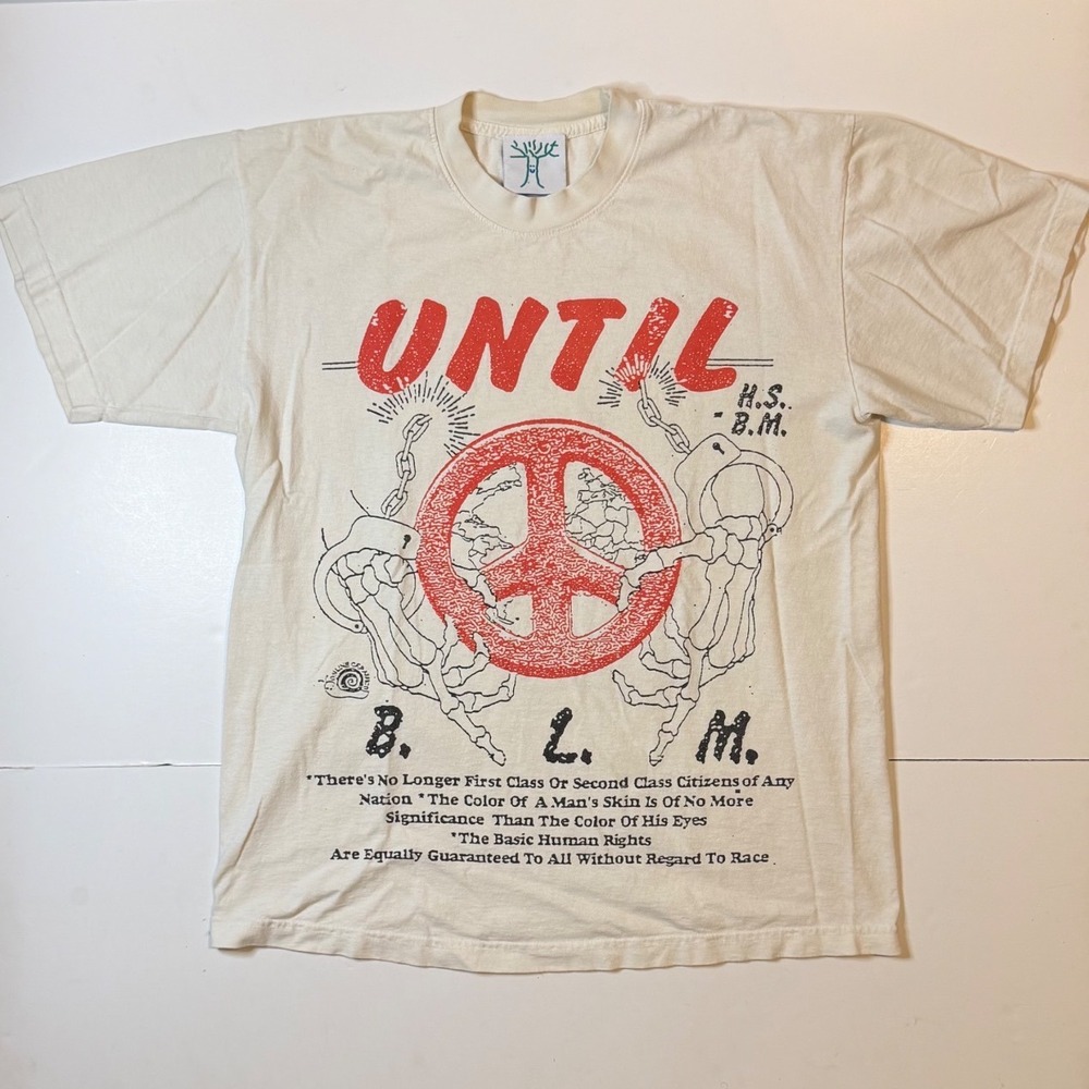 Online Ceramics Until BLM Good Over Evil T-Shirt Cream Mens Medium 2020